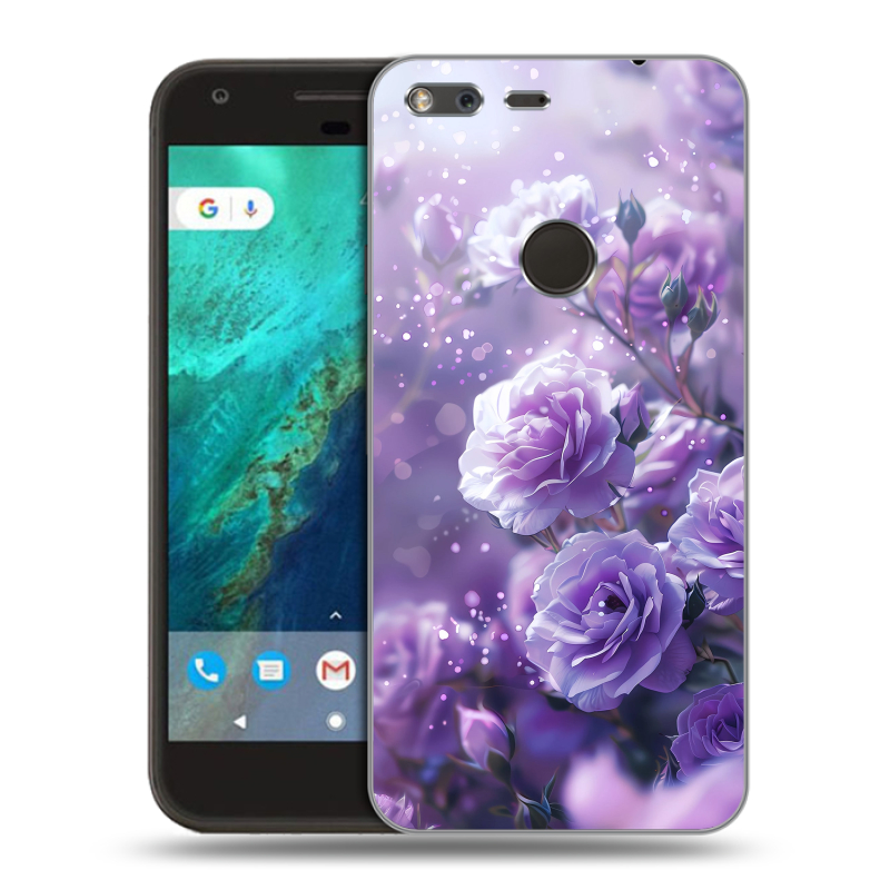 Силиконовый чехол на Google Pixel с принтом Розы цветы Силиконовый чехол на Google Pixel с принтом Розы цветы