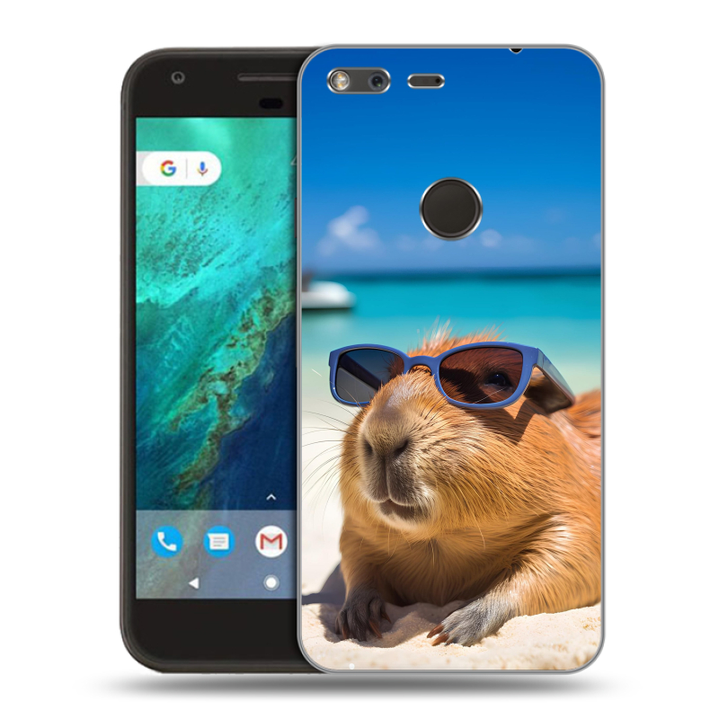 Силиконовый чехол на Google Pixel с принтом Капибара Силиконовый чехол на Google Pixel с принтом Капибара