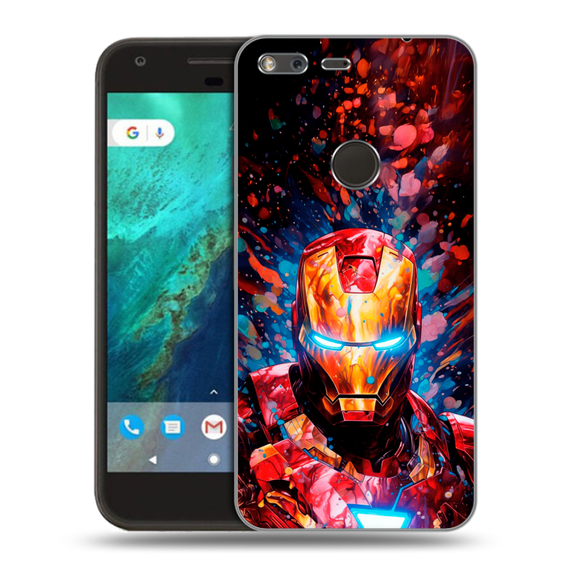 Силиконовый чехол на Google Pixel с принтом Железный человек Ironman Силиконовый чехол на Google Pixel с принтом Железный человек Ironman