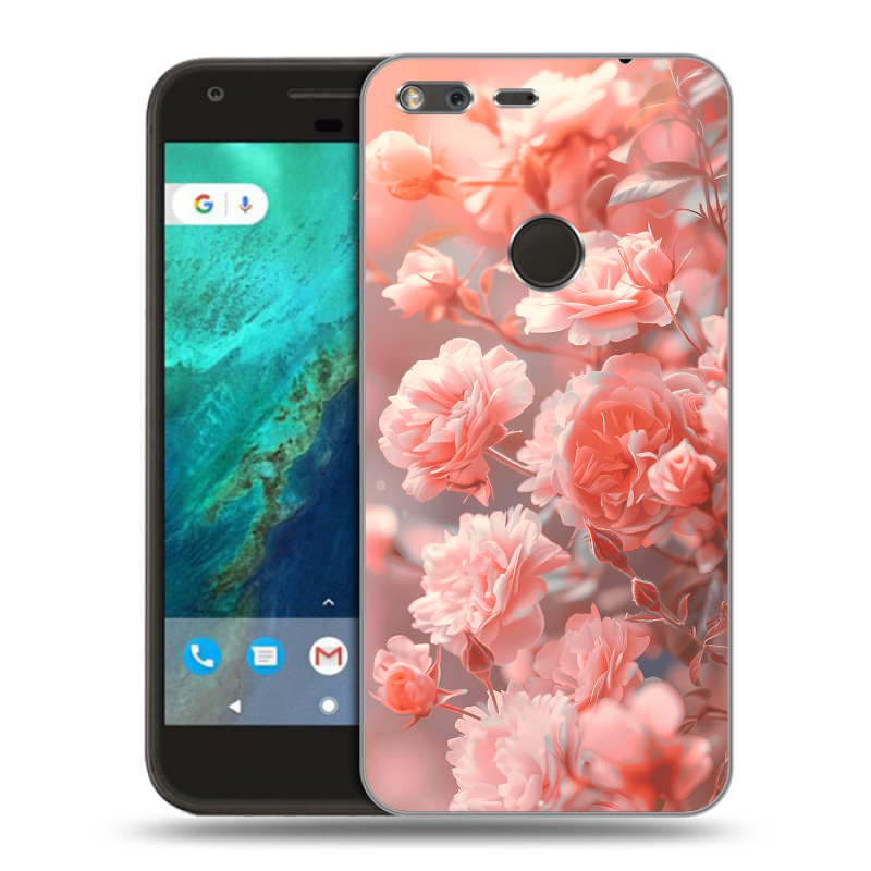 Силиконовый чехол на Google Pixel с принтом Розы цветы Силиконовый чехол на Google Pixel с принтом Розы цветы