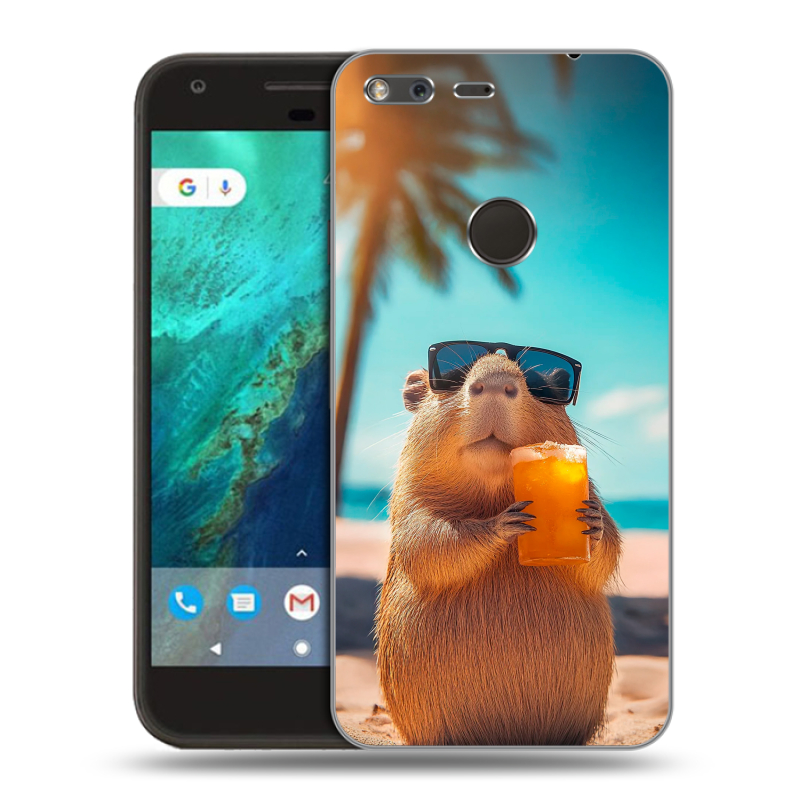Силиконовый чехол на Google Pixel с принтом Капибара Силиконовый чехол на Google Pixel с принтом Капибара