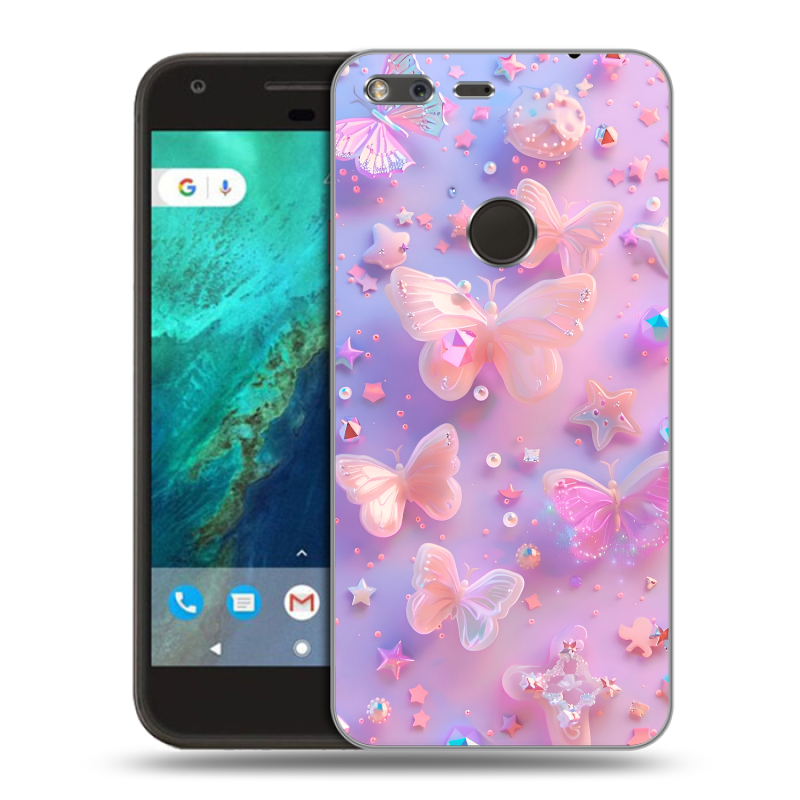 Пластиковый чехол на Google Pixel с принтом Бабочки Пластиковый чехол на Google Pixel с принтом Бабочки