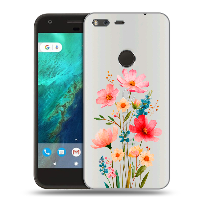 Пластиковый чехол на Google Pixel с принтом Цветы Пластиковый чехол на Google Pixel с принтом Цветы