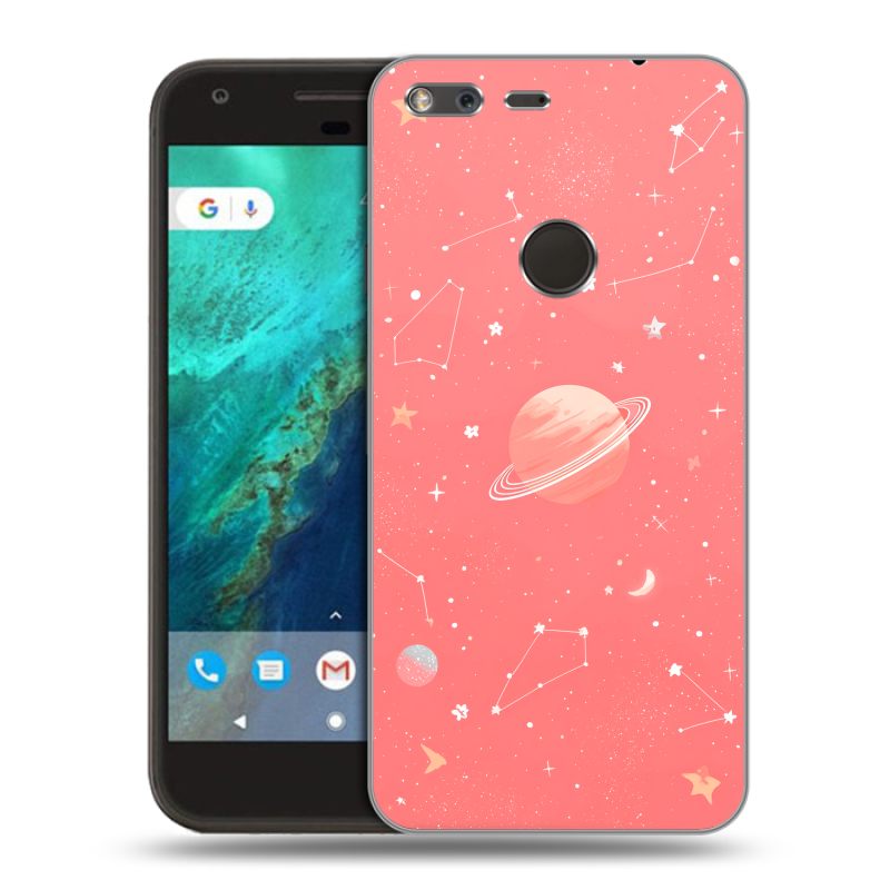 Пластиковый чехол на Google Pixel с принтом Розовый космос Пластиковый чехол на Google Pixel с принтом Розовый космос