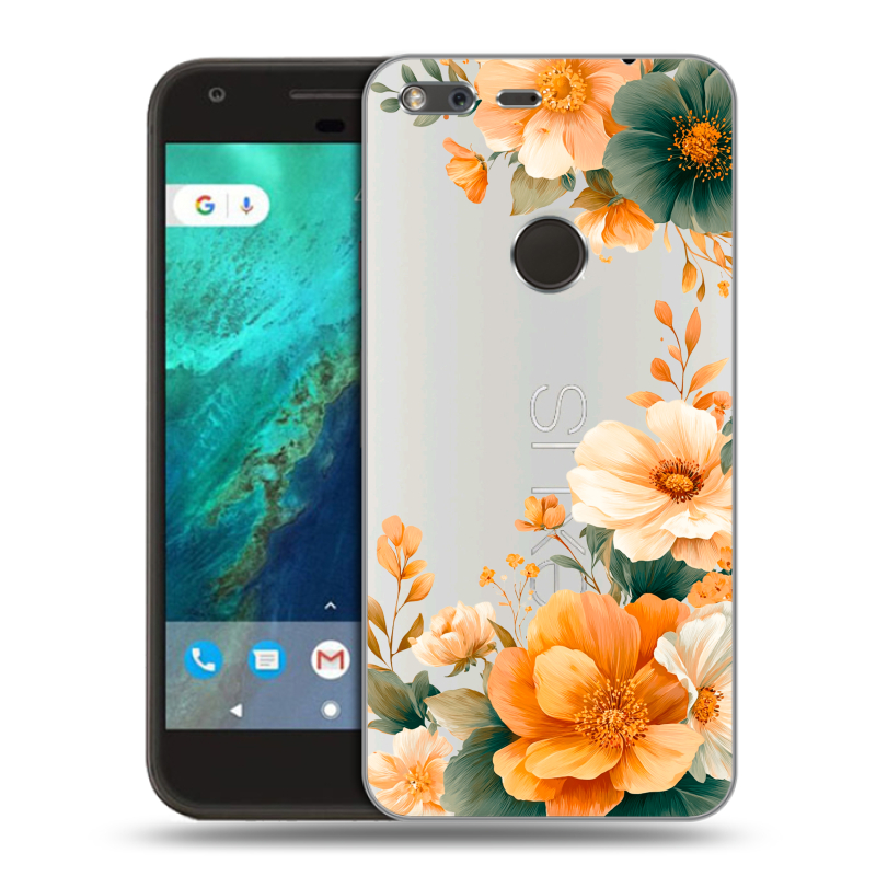 Силиконовый чехол на Google Pixel с принтом Цветы принт Силиконовый чехол на Google Pixel с принтом Цветы принт