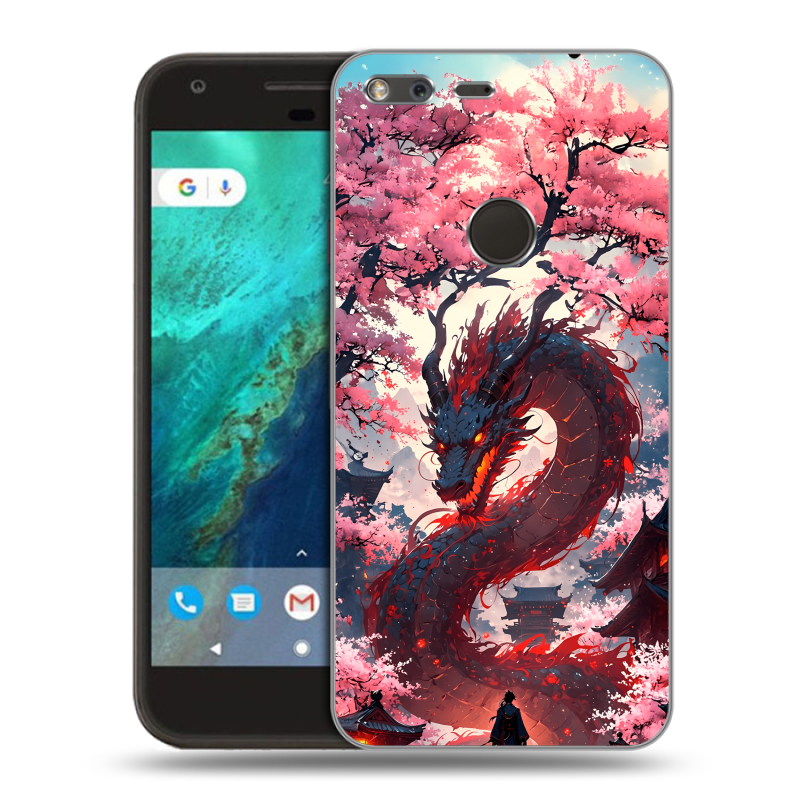 Силиконовый чехол на Google Pixel с принтом Дракон Японский Силиконовый чехол на Google Pixel с принтом Дракон Японский