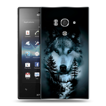 Пластиковый чехол на Sony Xperia acro S с принтом Лесной волк