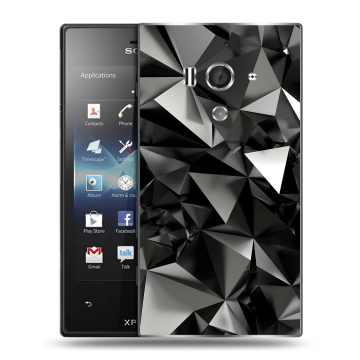 Пластиковый чехол на Sony Xperia acro S с принтом Черные кристаллы Пластиковый чехол на Sony Xperia acro S с принтом Черные кристаллы