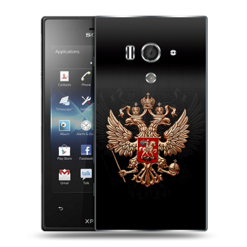 Пластиковый чехол на Sony Xperia acro S с принтом Герб России