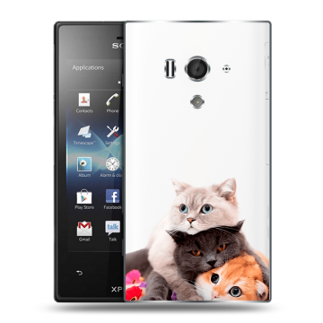 Пластиковый чехол на Sony Xperia acro S с принтом Кошки Пластиковый чехол на Sony Xperia acro S с принтом Кошки