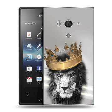 Пластиковый чехол на Sony Xperia acro S с принтом Лев с короной Пластиковый чехол на Sony Xperia acro S с принтом Лев с короной