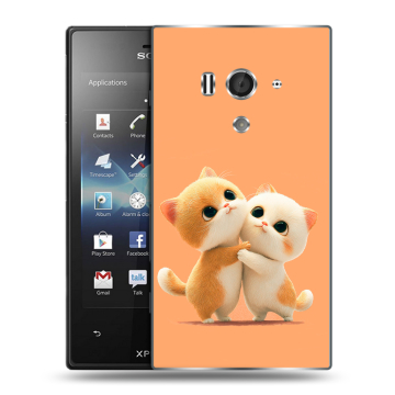 Пластиковый чехол на Sony Xperia acro S с принтом Милые котики Пластиковый чехол на Sony Xperia acro S с принтом Милые котики
