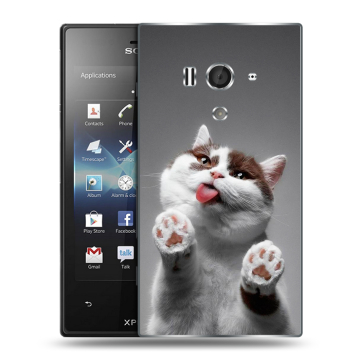 Пластиковый чехол на Sony Xperia acro S с принтом Коты Пластиковый чехол на Sony Xperia acro S с принтом Коты