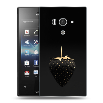 Пластиковый чехол на Sony Xperia acro S с принтом Черная клубника Пластиковый чехол на Sony Xperia acro S с принтом Черная клубника