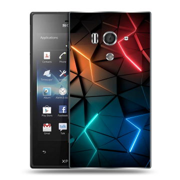 Пластиковый чехол на Sony Xperia acro S с принтом Абстракция неон Пластиковый чехол на Sony Xperia acro S с принтом Абстракция неон