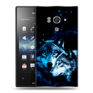 Пластиковый чехол на Sony Xperia acro S с принтом Волки Пластиковый чехол на Sony Xperia acro S с принтом Волки