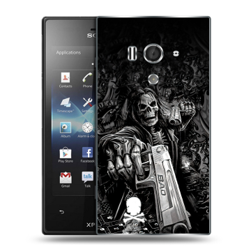 Пластиковый чехол на Sony Xperia acro S с принтом Скелет Пластиковый чехол на Sony Xperia acro S с принтом Скелет