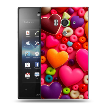 Пластиковый чехол на Sony Xperia acro S с принтом Сердечки Пластиковый чехол на Sony Xperia acro S с принтом Сердечки