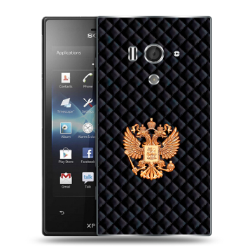 Пластиковый чехол на Sony Xperia acro S с принтом Герб России принт