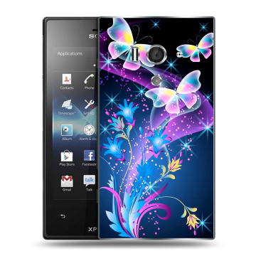 Пластиковый чехол на Sony Xperia acro S с принтом Бабочки