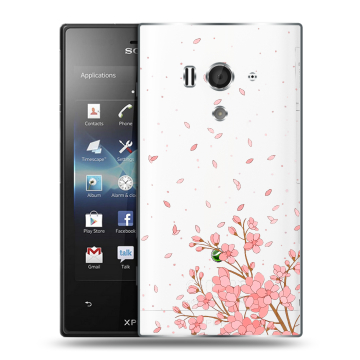 Пластиковый чехол на Sony Xperia acro S с принтом Ветка сакуры