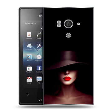 Пластиковый чехол на Sony Xperia acro S с принтом Девушка в шляпе