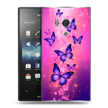 Пластиковый чехол на Sony Xperia acro S с принтом Бабочки