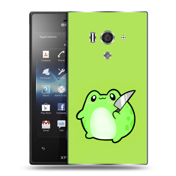 Пластиковый чехол на Sony Xperia acro S с принтом Лягушенок