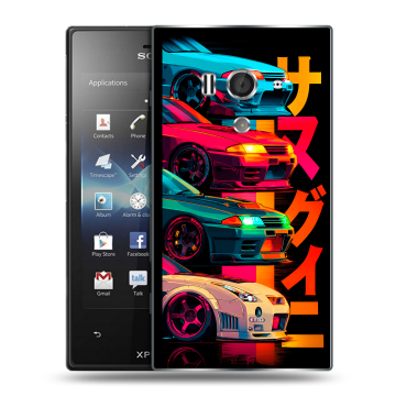 Пластиковый чехол на Sony Xperia acro S с принтом Гоночные машины