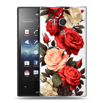 Пластиковый чехол на Sony Xperia acro S с принтом Розы