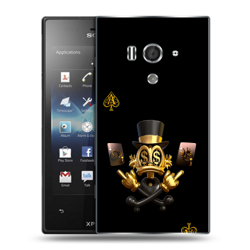 Пластиковый чехол на Sony Xperia acro S с принтом Золотой скрудж макдак