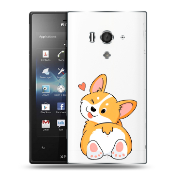 Пластиковый чехол на Sony Xperia acro S с принтом Корги