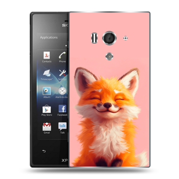 Пластиковый чехол на Sony Xperia acro S с принтом милая лиса