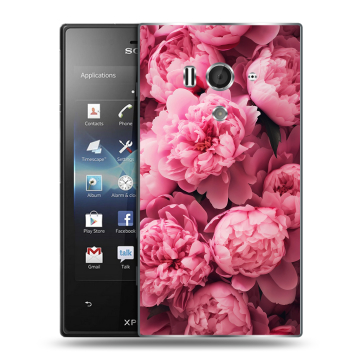 Пластиковый чехол на Sony Xperia acro S с принтом цветы пионы