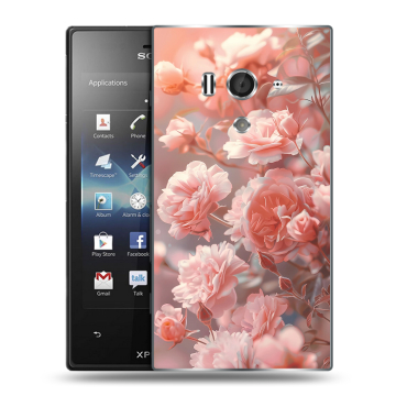 Пластиковый чехол на Sony Xperia acro S с принтом Розовые розы