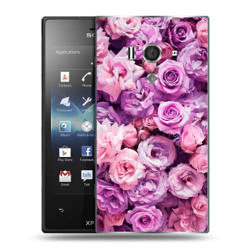 Пластиковый чехол на Sony Xperia acro S с принтом лавандовые розы