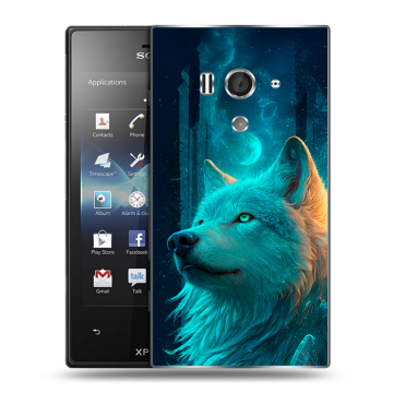 Пластиковый чехол на Sony Xperia acro S с принтом бабочки саккура
