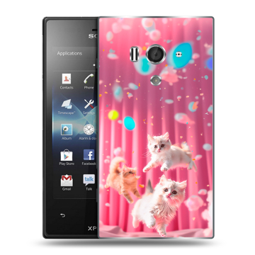 Пластиковый чехол на Sony Xperia acro S с принтом милые котики