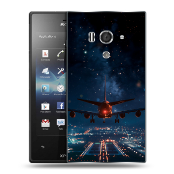 Пластиковый чехол на Sony Xperia acro S с принтом самолет