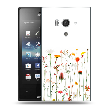 Пластиковый чехол на Sony Xperia acro S с принтом цветы