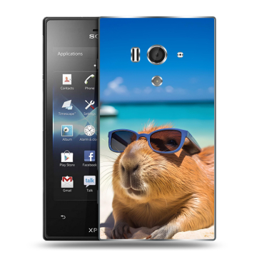 Пластиковый чехол на Sony Xperia acro S с принтом Капибара