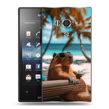 Пластиковый чехол на Sony Xperia acro S с принтом Капибара