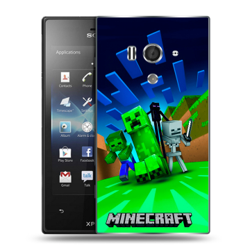 Пластиковый чехол на Sony Xperia acro S с принтом Майнкрафт Пластиковый чехол на Sony Xperia acro S с принтом Майнкрафт