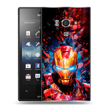 Пластиковый чехол на Sony Xperia acro S с принтом Железный человек Ironman