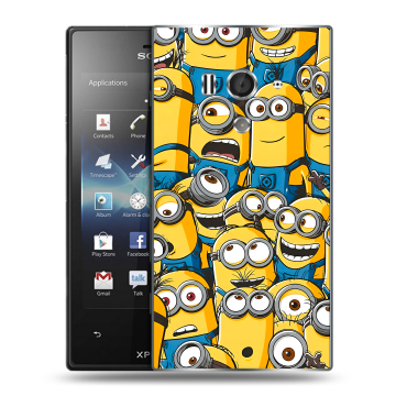 Пластиковый чехол на Sony Xperia acro S с принтом Миньоны