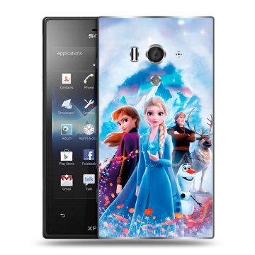 Пластиковый чехол на Sony Xperia acro S с принтом Холодное сердце Frozen