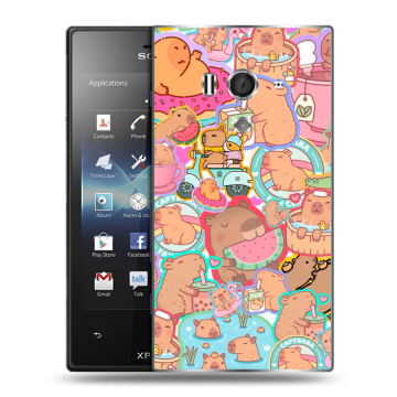 Пластиковый чехол на Sony Xperia acro S с принтом капибары