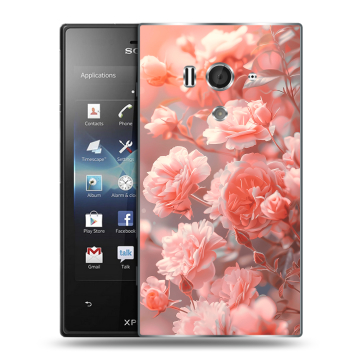 Пластиковый чехол на Sony Xperia acro S с принтом Розы цветы