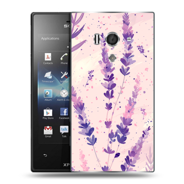 Пластиковый чехол на Sony Xperia acro S с принтом цветы лаванда