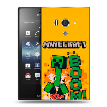 Пластиковый чехол на Sony Xperia acro S с принтом Майнкрафт Minecraft